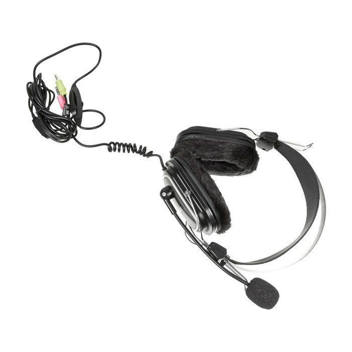 Наушники с микрофоном A4Tech HS-60 черный 2.5м мониторные оголовье - фото 51428294 Наушники с микрофоном A4Tech HS-60 черный 2.5м мониторные оголовье - фото 51428294