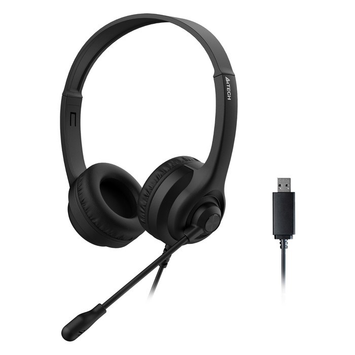 Наушники с микрофоном A4Tech HU-8 черный 2м накладные USB оголовье - фото 51428335 Наушники с микрофоном A4Tech HU-8 черный 2м накладные USB оголовье - фото 51428335