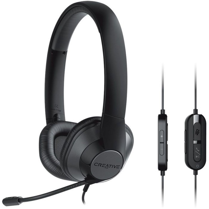 Наушники с микрофоном Creative HS-720 V2 черный 2м накладные USB оголовье (51EF0960AA000) - фото 51428351 Наушники с микрофоном Creative HS-720 V2 черный 2м накладные USB оголовье (51EF0960AA000) - фото 51428351