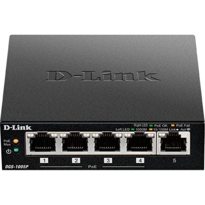 Коммутатор D-Link DGS-1005P/B1A 5G 4PoE 60W неуправляемый - фото 51428957 Коммутатор D-Link DGS-1005P/B1A 5G 4PoE 60W неуправляемый - фото 51428957