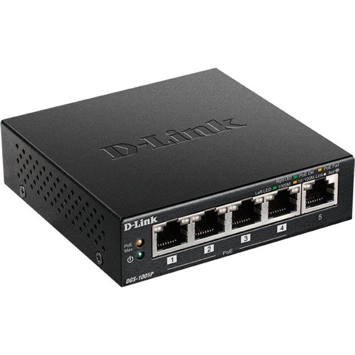 Коммутатор D-Link DGS-1005P/B1A 5G 4PoE 60W неуправляемый - фото 51428958 Коммутатор D-Link DGS-1005P/B1A 5G 4PoE 60W неуправляемый - фото 51428958