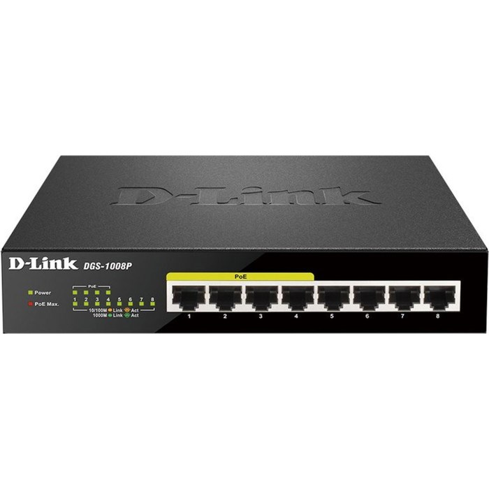 Коммутатор D-Link DGS-1008P/F1A 8G 4PoE 80W неуправляемый - фото 51428960 Коммутатор D-Link DGS-1008P/F1A 8G 4PoE 80W неуправляемый - фото 51428960