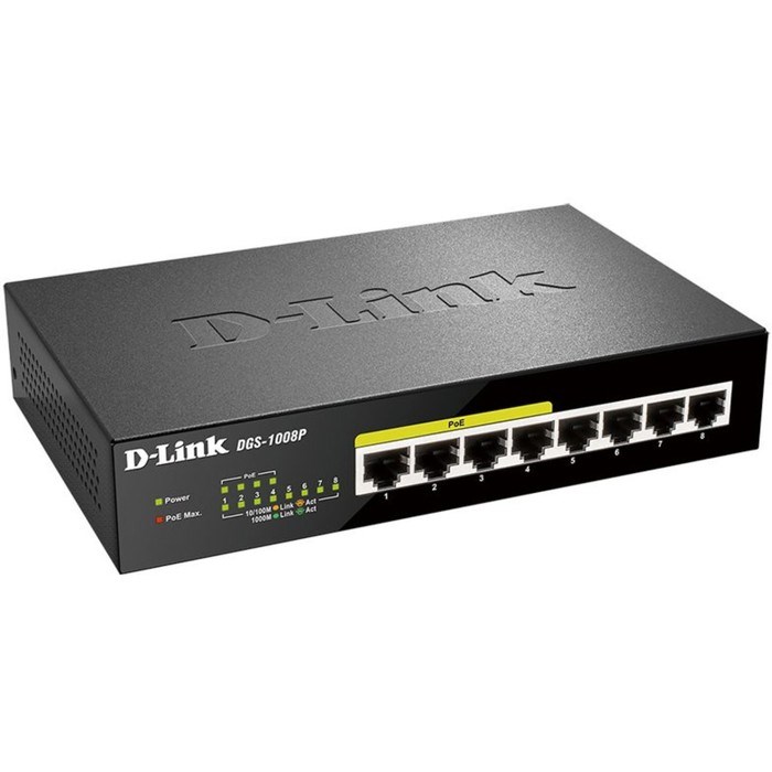 Коммутатор D-Link DGS-1008P/F1A 8G 4PoE 80W неуправляемый - фото 51428961 Коммутатор D-Link DGS-1008P/F1A 8G 4PoE 80W неуправляемый - фото 51428961