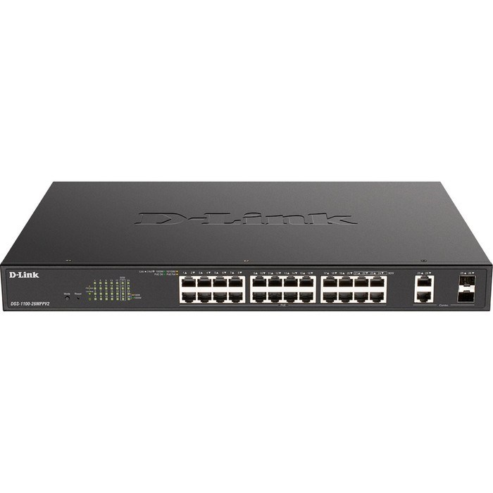 Коммутатор D-Link DGS-1100-26MPPV2/A3A 24G 2SFP 24PoE 90W управляемый - фото 51428978 Коммутатор D-Link DGS-1100-26MPPV2/A3A 24G 2SFP 24PoE 90W управляемый - фото 51428978