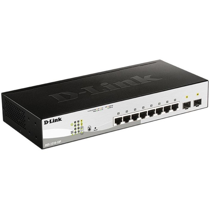 Коммутатор D-Link DGS-1210-10P/FL1A 8G 2SFP 8PoE+ 65W управляемый - фото 51428989 Коммутатор D-Link DGS-1210-10P/FL1A 8G 2SFP 8PoE+ 65W управляемый - фото 51428989