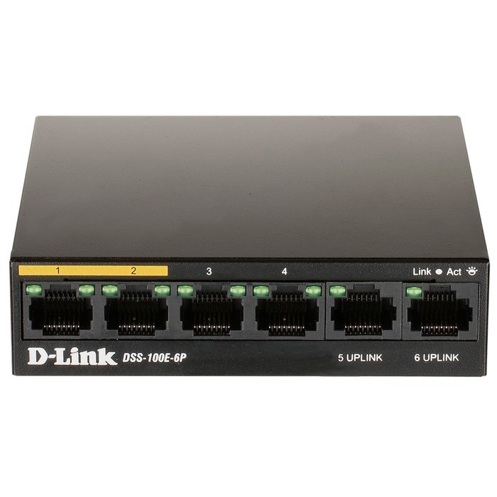 Коммутатор D-Link DSS-100E-6P/A1A 6x100Mb 4PoE+ 55W неуправляемый - фото 51429028 Коммутатор D-Link DSS-100E-6P/A1A 6x100Mb 4PoE+ 55W неуправляемый - фото 51429028