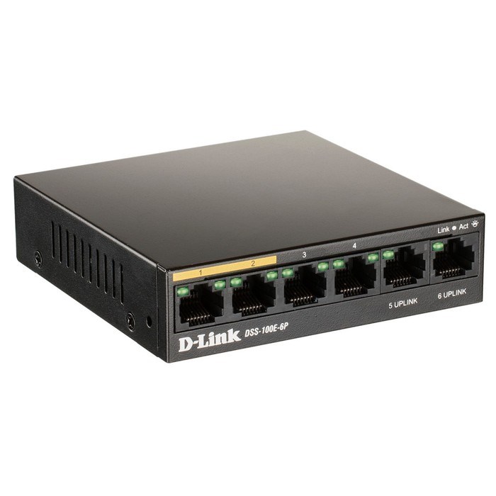 Коммутатор D-Link DSS-100E-6P/A1A 6x100Mb 4PoE+ 55W неуправляемый - фото 51429029 Коммутатор D-Link DSS-100E-6P/A1A 6x100Mb 4PoE+ 55W неуправляемый - фото 51429029