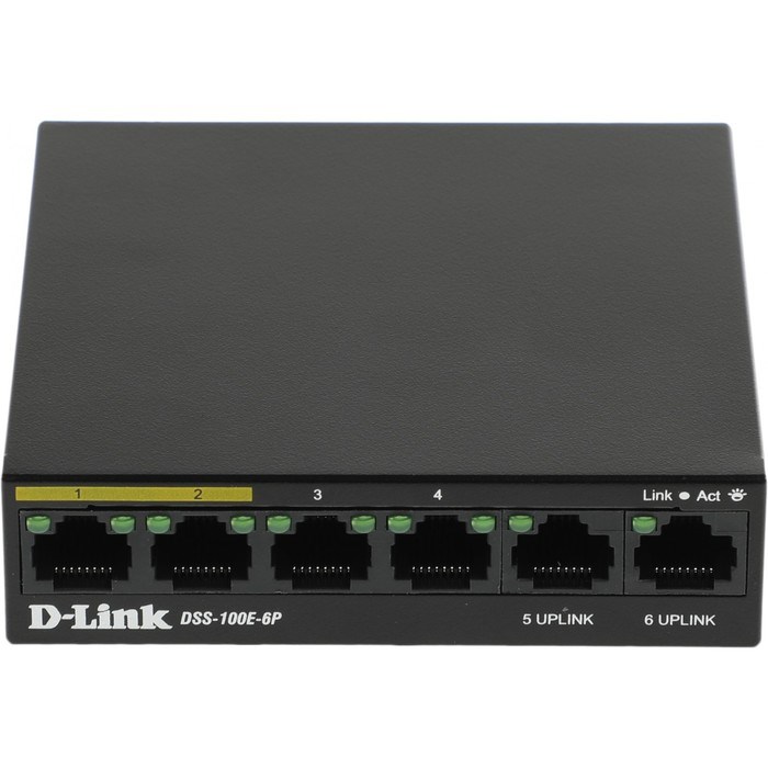 Коммутатор D-Link DSS-100E-6P/A1A 6x100Mb 4PoE+ 55W неуправляемый - фото 51429031 Коммутатор D-Link DSS-100E-6P/A1A 6x100Mb 4PoE+ 55W неуправляемый - фото 51429031