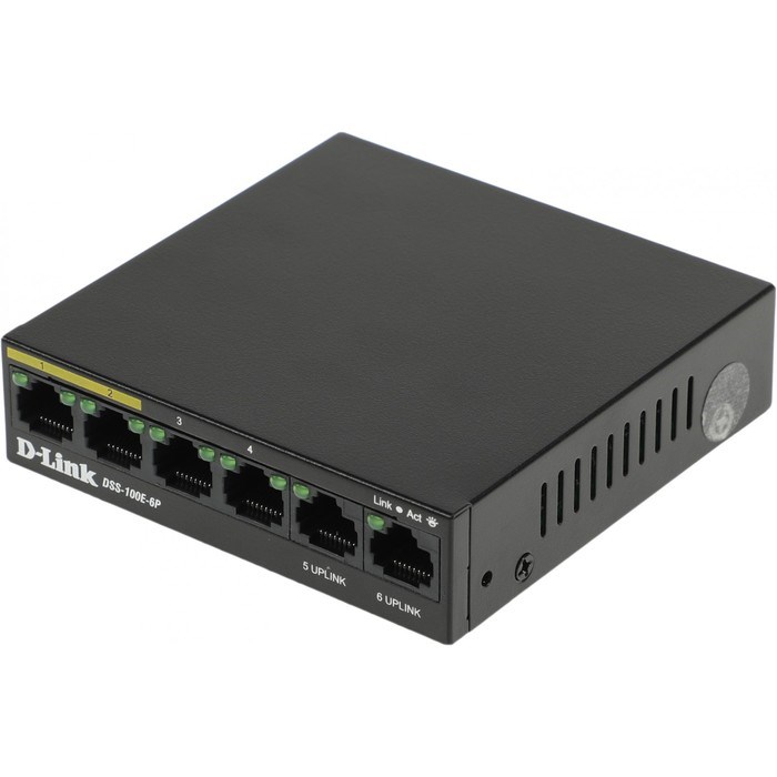 Коммутатор D-Link DSS-100E-6P/A1A 6x100Mb 4PoE+ 55W неуправляемый - фото 51429032 Коммутатор D-Link DSS-100E-6P/A1A 6x100Mb 4PoE+ 55W неуправляемый - фото 51429032