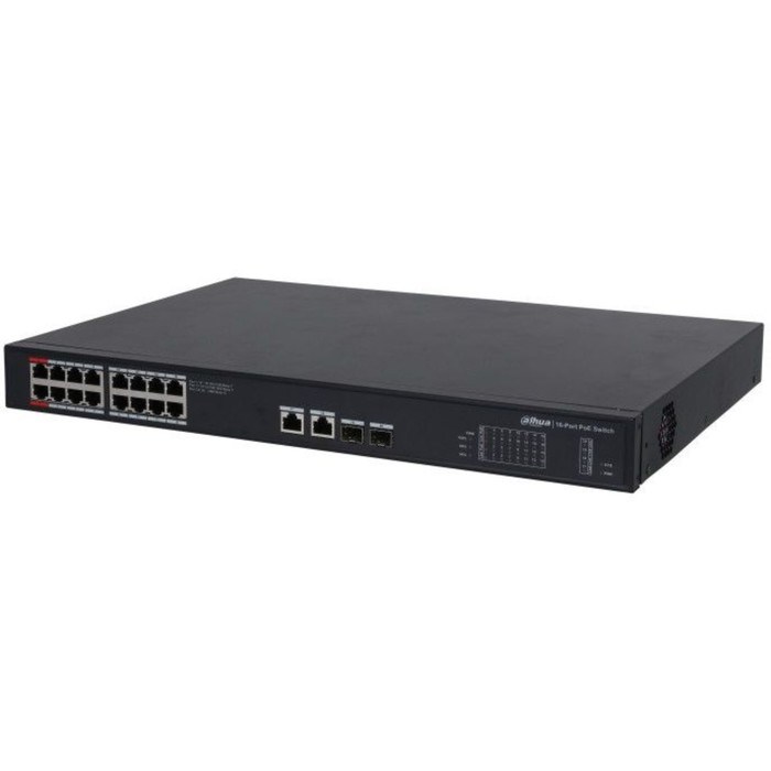 Коммутатор Dahua DH-PFS3220-16GT-190 18G 2SFP 14PoE+ 190W неуправляемый - фото 51429046 Коммутатор Dahua DH-PFS3220-16GT-190 18G 2SFP 14PoE+ 190W неуправляемый - фото 51429046