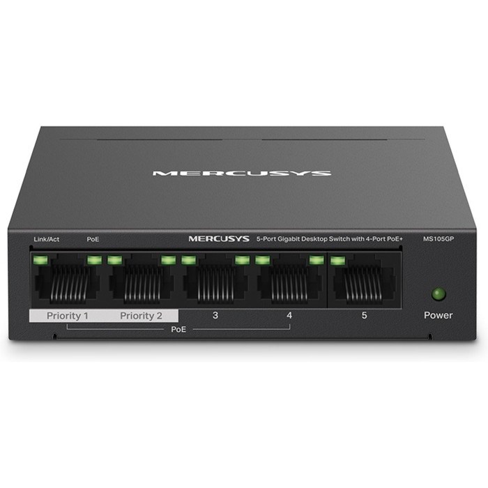Коммутатор Mercusys MS105GP 5G 4PoE+ 65W неуправляемый - фото 51429097 Коммутатор Mercusys MS105GP 5G 4PoE+ 65W неуправляемый - фото 51429097