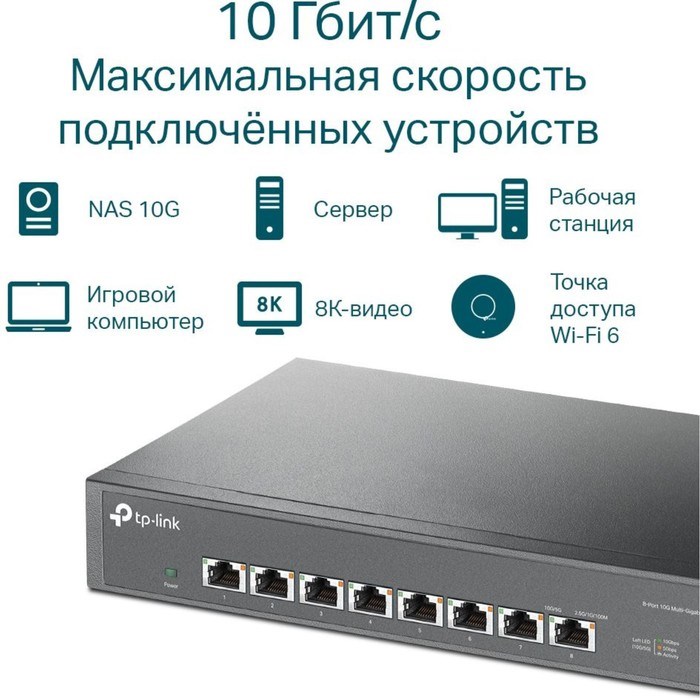 Коммутатор TP-Link TL-SX1008 8x10G неуправляемый - фото 51429166 Коммутатор TP-Link TL-SX1008 8x10G неуправляемый - фото 51429166