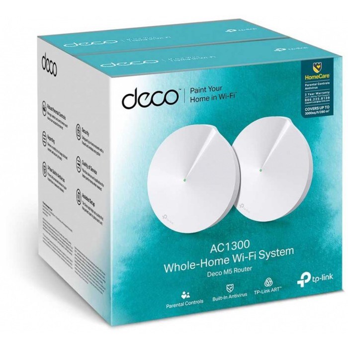 Бесшовный Mesh роутер TP-Link Deco M5 (DECO M5(2-PACK)) AC1300 10/100/1000BASE-TX белый (упа 10047 - фото 51429517 Бесшовный Mesh роутер TP-Link Deco M5 (DECO M5(2-PACK)) AC1300 10/100/1000BASE-TX белый (упа 10047 - фото 51429517