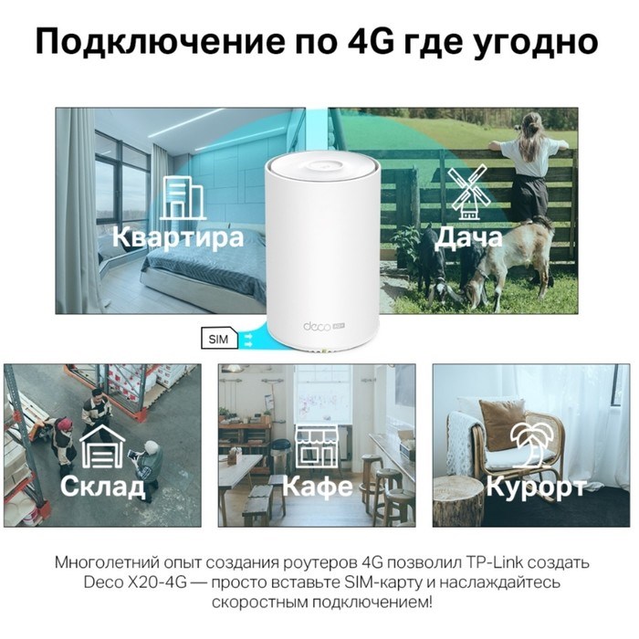 Бесшовный Mesh роутер TP-Link Deco X50-4G(1-pack) AX3000 1000BASE-T белый - фото 51429537 Бесшовный Mesh роутер TP-Link Deco X50-4G(1-pack) AX3000 1000BASE-T белый - фото 51429537