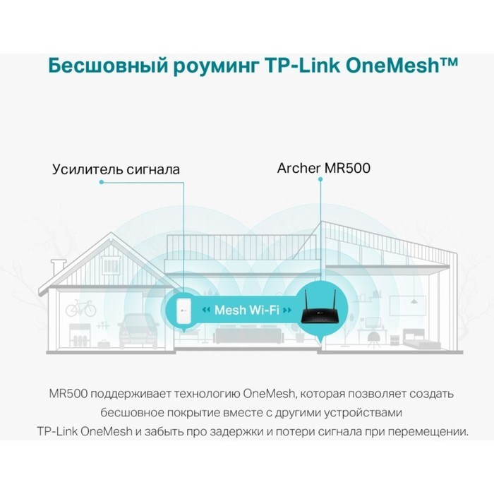 Роутер беспроводной TP-Link Archer MR500 AC1200 10/100/1000BASE-TX/3G/4G/4G+ cat.6 черный - фото 51429585 Роутер беспроводной TP-Link Archer MR500 AC1200 10/100/1000BASE-TX/3G/4G/4G+ cat.6 черный - фото 51429585