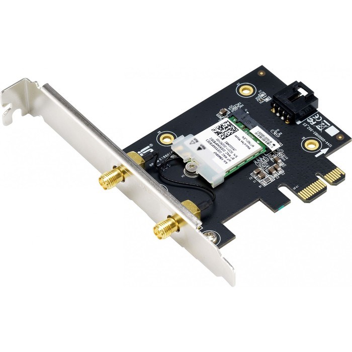 Сетевой адаптер WiFi + Bluetooth Asus PCE-AX1800 AX1800 PCI Express (ант.внеш.съем) 2ант. - фото 51429602 Сетевой адаптер WiFi + Bluetooth Asus PCE-AX1800 AX1800 PCI Express (ант.внеш.съем) 2ант. - фото 51429602