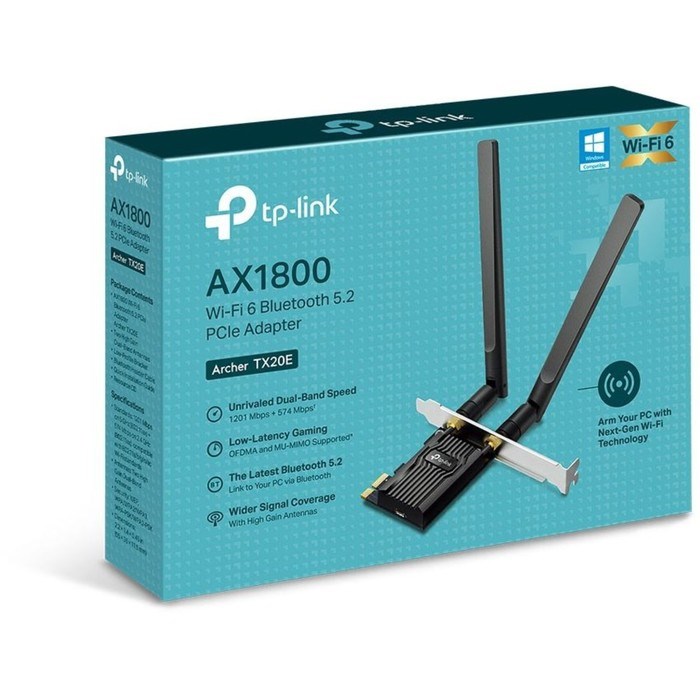 Сетевой адаптер WiFi + Bluetooth TP-Link Archer TX20E AX1800 PCI Express (ант.внеш.съем) 2ан 10047 - фото 51429740 Сетевой адаптер WiFi + Bluetooth TP-Link Archer TX20E AX1800 PCI Express (ант.внеш.съем) 2ан 10047 - фото 51429740