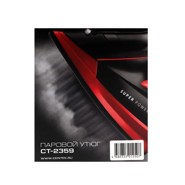 Утюг Centek CT-2359, 3000 Вт, керамическая подошва, 320 мл, красный - фото 51430148 Утюг Centek CT-2359, 3000 Вт, керамическая подошва, 320 мл, красный - фото 51430148