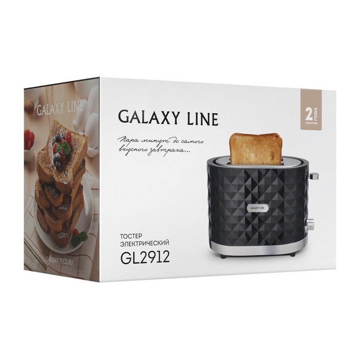 Тостер Galaxy GL 2912, 1200 Вт, 7 режимов прожарки, 2 тоста, чёрный - фото 51430307 Тостер Galaxy GL 2912, 1200 Вт, 7 режимов прожарки, 2 тоста, чёрный - фото 51430307
