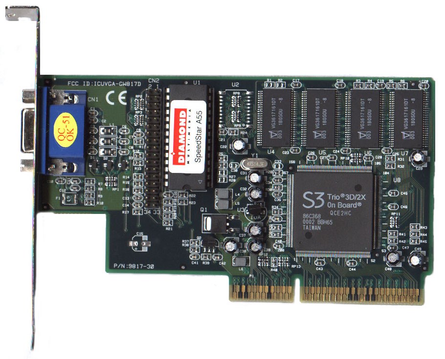 Видеокарта AGP 3D/2x 8 Mb Diamond SpeedStar A55 б\у oem - фото 51469656 Видеокарта AGP 3D/2x 8 Mb Diamond SpeedStar A55 б\у oem - фото 51469656