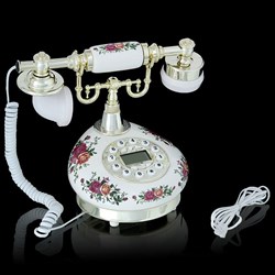 Ретро-телефон "Роза", 21 х 25 см, громкая связь, белый - фото 51363283