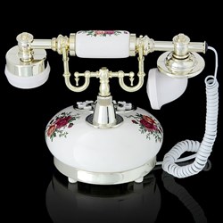 Ретро-телефон "Роза", 21 х 25 см, громкая связь, белый - фото 51363285