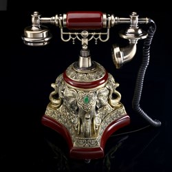 Ретро-телефон «Слон», громкая связь, 28×28 см, бронза - фото 51363334