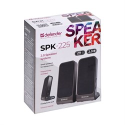 Компьютерные колонки 2.0 DEFENDER SPK-225, 2х2Вт, USB, черно-серые - фото 51363465