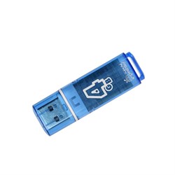 Флешка Smartbuy Glossy, 4 ГБ, USB 2.0, чтение до 25 Мб/с, запись до 15 Мб/с, синяя - фото 51363566