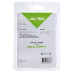Разветвитель USB портов Smartbuy SBHA-408-K, 4 порта, черный - фото 51363587