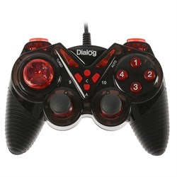 Геймпад Dialog Action GP-A13, проводной, вибрация, для PC, PS2/3, USB, чёрно-красный - фото 51363733