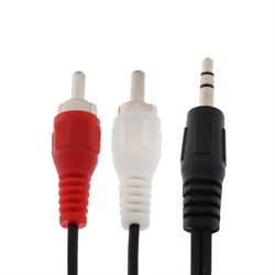 Кабель-переходник аудио Luazon Jack 3.5 (m) - 2xRCA (m), стерео, 1.2 м, чёрный - фото 51363991