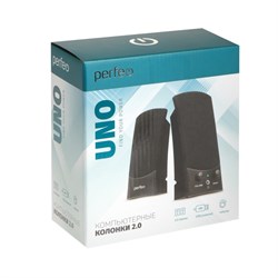Компьютерные колонки Perfeo UNO, 2.0, 2 х 1,5 Вт, Jack 3.5 мм, USB, черные - фото 51364347