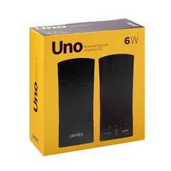 Компьютерные колонки Perfeo UNO, 2.0, 2 х 1,5 Вт, Jack 3.5 мм, USB, черные - фото 51364349