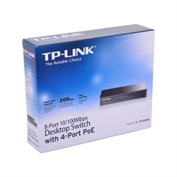 Коммутатор TP-Link TL-SF1008P неуправляемый настольный 8x10/100BASE-TX - фото 51364566