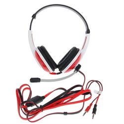 Наушники Defender Warhead G-120, игровые, полноразмерные, микрофон, 2x Jack 3.5 мм, 2 м, черно-красные - фото 51364683