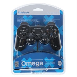 Геймпад Defender Omega USB, проводной, вибрация, для PC, USB, чёрный - фото 51364722