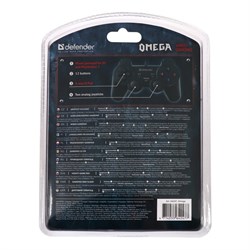 Геймпад Defender Omega USB, проводной, вибрация, для PC, USB, чёрный - фото 51364725