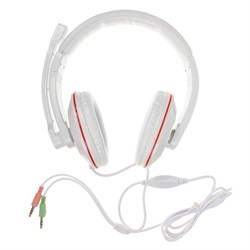 Наушники Gembird MHS-780, компьютерные, микрофон, 105 дБ, 32 Ом, 3.5 мм, 1.8 м, бело-красные - фото 51364762