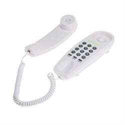 Проводной телефон Ritmix RT-005, набор номера на базе, трубка с проводом, белый - фото 51364778