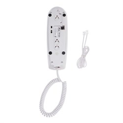 Проводной телефон Ritmix RT-005, набор номера на базе, трубка с проводом, белый - фото 51364779