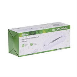 Проводной телефон Ritmix RT-005, набор номера на базе, трубка с проводом, белый - фото 51364780