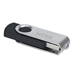 Флешка Mirex SWIVEL BLACK, 4 ГБ, USB 2.0, чтение до 25 Мб/с, запись до 15 Мб/с, чёрная - фото 51365040