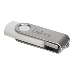 Флешка Mirex SWIVEL WHITE, 4 ГБ, USB 2.0, чтение до 25 Мб/с, запись до 15 Мб/с, белая - фото 51365046