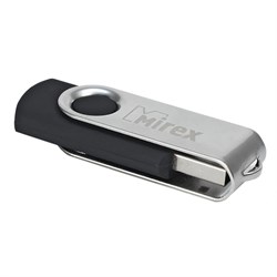 Флешка Mirex SWIVEL BLACK, 16 ГБ, USB 2.0, чтение до 25 Мб/с, запись до 15 Мб/с, чёрная - фото 51365100