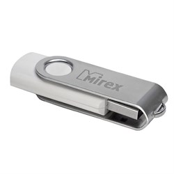 Флешка Mirex SWIVEL WHITE, 32 ГБ, USB 2.0, чтение до 25 Мб/с, запись до 15 Мб/с, белая - фото 51365124