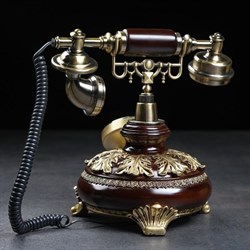 Ретро-телефон «Альсено», громкая связь, выложенный лаврами, 23×26 см - фото 51365257