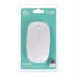 Мышь Luazon MB-1.0, беспроводная, оптическая, 1600 dpi, USB, белая - фото 51365362