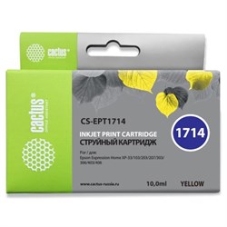 Картридж струйный Cactus CS-EPT1714 желтый для Epson XP-33/103/203/207/303/306/403/406 (10мл)   1725 - фото 51365552
