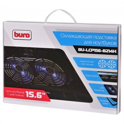 Подставка для ноутбука Buro BU-LCP156-B214H, 15.6", 2×USB, 2×140 мм вентиляторы, чёрная - фото 51366582
